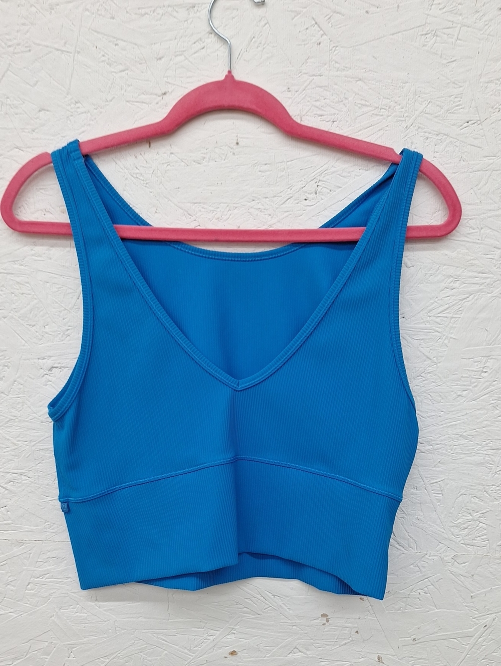 Blue Ribbed V-Neck Crop Tank Top - Women Intimates & Sleepwear